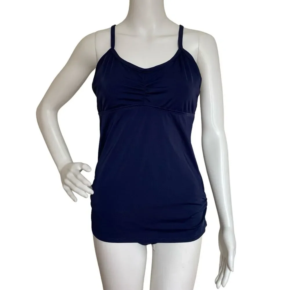 NWT Melika Tankini Top and Bottoms Blue Sz L Made in USA